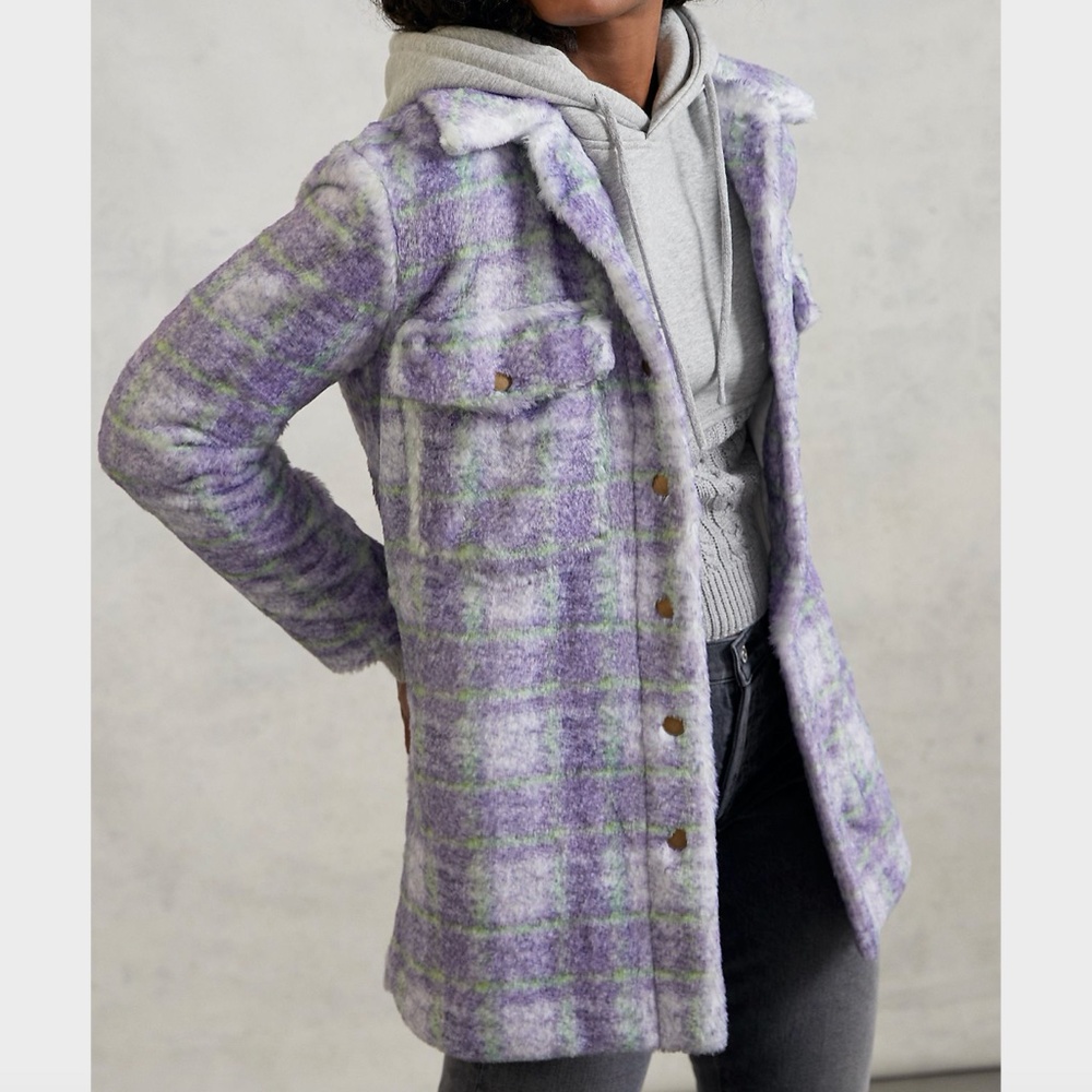 Anthropologie Donna Plaid Shirt Jacket